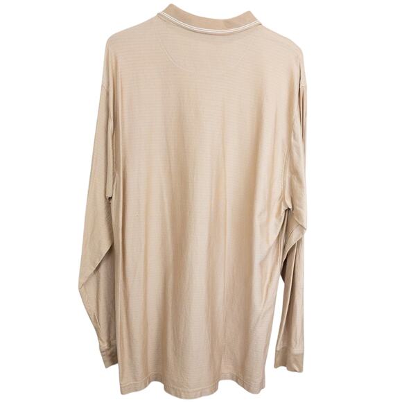 Victor Scot Tan Long-sleeve Mens Collared Golf Polo, XL - Picture 3 of 5